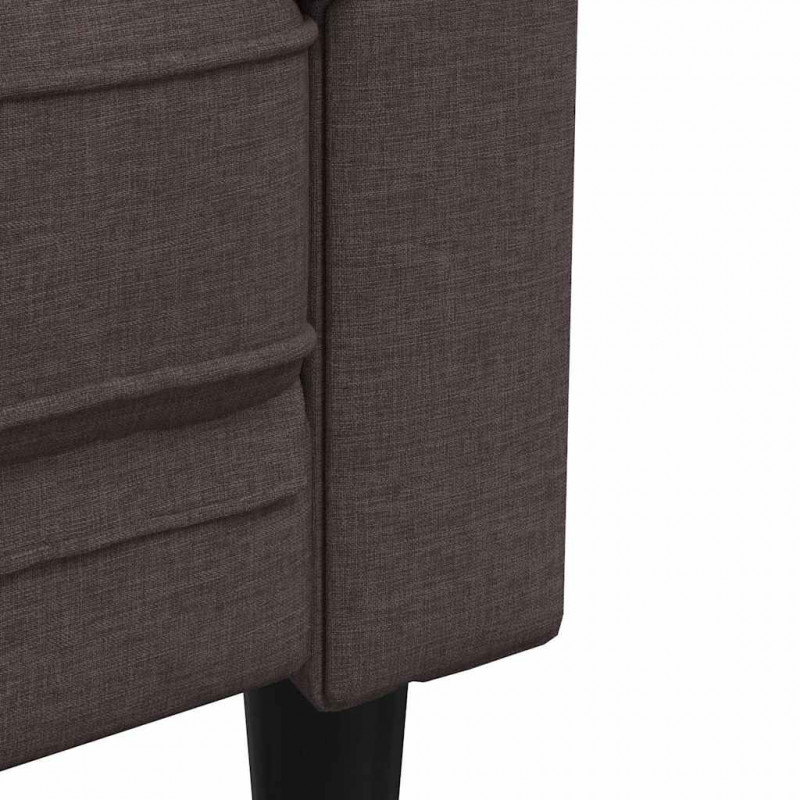 Sofa Chesterfield, trzyosobowa, ciemnobrązowa, obita tkaniną