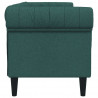 Sofa Chesterfield, trzyosobowa, ciemnozielona, obita tkaniną