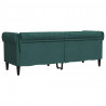 Sofa Chesterfield, trzyosobowa, ciemnozielona, obita tkaniną