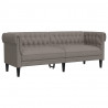 Sofa Chesterfield, trzyosobowa, kolor taupe, obita tkaniną