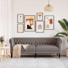 Sofa Chesterfield, trzyosobowa, kolor taupe, obita tkaniną