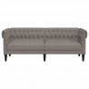 Sofa Chesterfield, trzyosobowa, kolor taupe, obita tkaniną