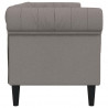 Sofa Chesterfield, trzyosobowa, kolor taupe, obita tkaniną