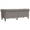 Sofa Chesterfield, trzyosobowa, kolor taupe, obita tkaniną