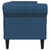 Sofa Chesterfield, trzyosobowa, niebieska, obita tkaniną