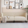 Sofa Chesterfield trzyosobowa, obita lnem