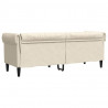 Sofa Chesterfield trzyosobowa, obita lnem