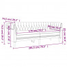 Sofa Chesterfield trzyosobowa, obita lnem