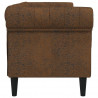 Sofa Chesterfield, trzyosobowa, brązowa, obita tkaniną
