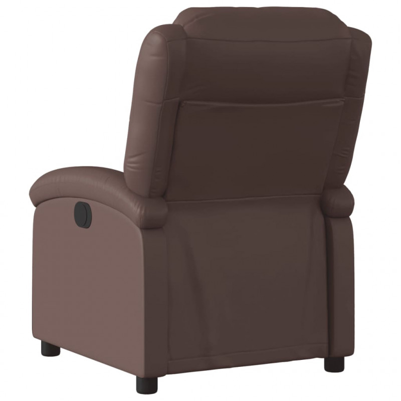 Fotel rozkładany, brązowy, sztuczna skóra