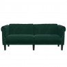 Sofa dwuosobowa, ciemnozielona, aksamit