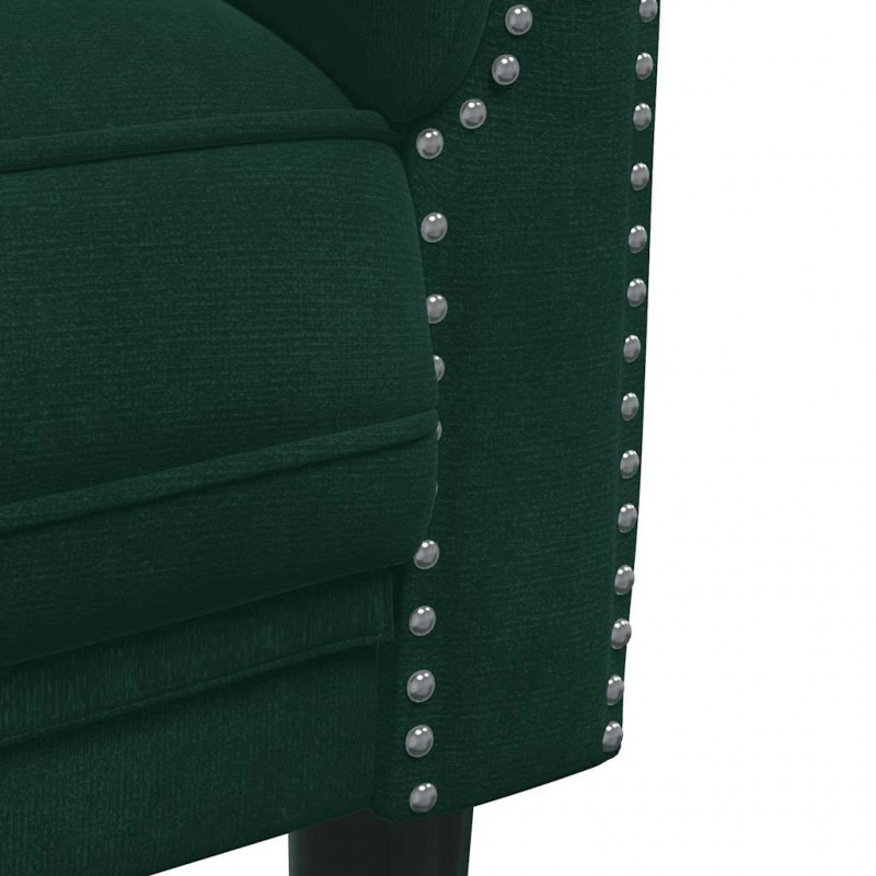 Sofa dwuosobowa, ciemnozielona, aksamit