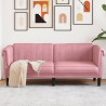 Sofa dwuosobowa, różowa, aksamit