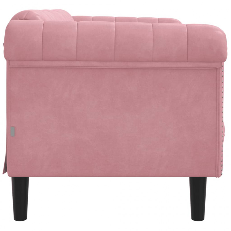 Sofa dwuosobowa, różowa, aksamit
