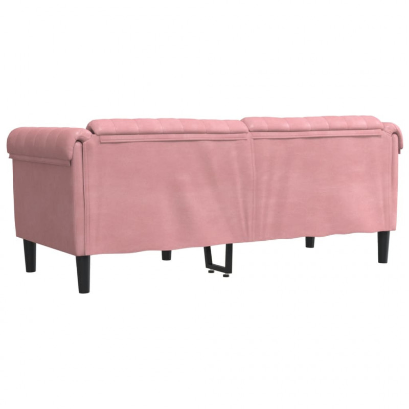 Sofa dwuosobowa, różowa, aksamit