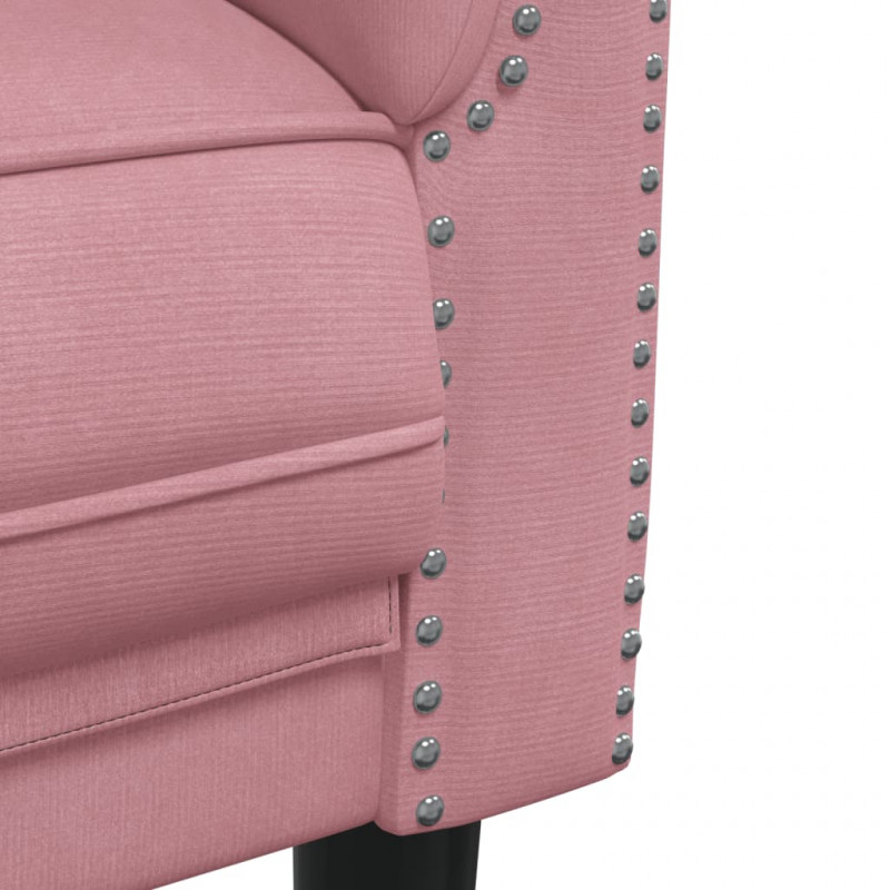 Sofa dwuosobowa, różowa, aksamit
