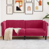 Sofa dwuosobowa, winna czerwień, aksamit