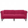 Sofa dwuosobowa, winna czerwień, aksamit