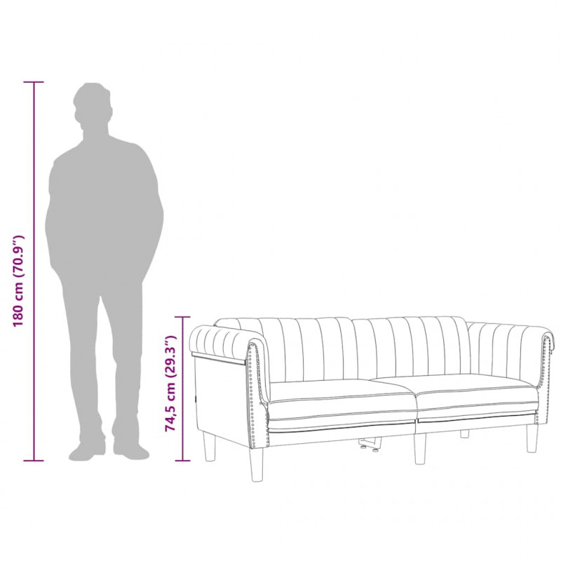 Sofa dwuosobowa, czarna, aksamit