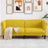 Sofa dwuosobowa, żółta, aksamit