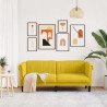 Sofa dwuosobowa, żółta, aksamit