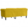 Sofa dwuosobowa, żółta, aksamit