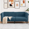 Sofa dwuosobowa, niebieska, aksamit
