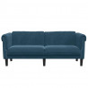 Sofa dwuosobowa, niebieska, aksamit