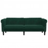 Sofa 3-osobowa, ciemnozielona, tapicerowana aksamitem