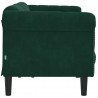Sofa 3-osobowa, ciemnozielona, tapicerowana aksamitem