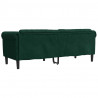Sofa 3-osobowa, ciemnozielona, tapicerowana aksamitem