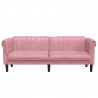 Sofa 3-osobowa, różowa, tapicerowana aksamitem