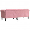 Sofa 3-osobowa, różowa, tapicerowana aksamitem