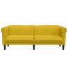 Sofa 3-osobowa, żółta, tapicerowana aksamitem