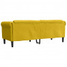Sofa 3-osobowa, żółta, tapicerowana aksamitem