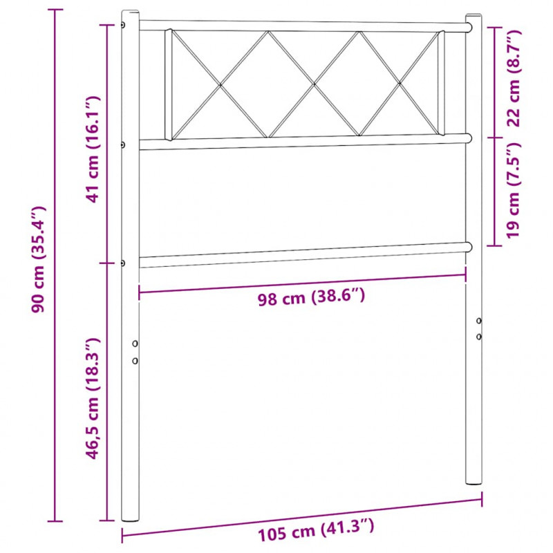 Metalowe wezgłowie, białe, 100 cm