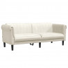 Sofa 3-osobowa, kremowa, tapicerowana aksamitem