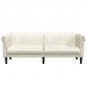 Sofa 3-osobowa, kremowa, tapicerowana aksamitem