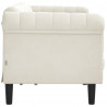 Sofa 3-osobowa, kremowa, tapicerowana aksamitem