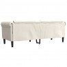 Sofa 3-osobowa, kremowa, tapicerowana aksamitem