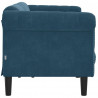 Sofa 3-osobowa, niebieska, tapicerowana aksamitem