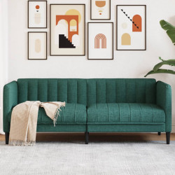 Sofa 2-osobowa, ciemnozielona, tapicerowana tkaniną