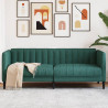 Sofa 2-osobowa, ciemnozielona, tapicerowana tkaniną