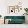 Sofa 2-osobowa, ciemnozielona, tapicerowana tkaniną