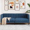 Sofa dwuosobowa, niebieska, tkanina