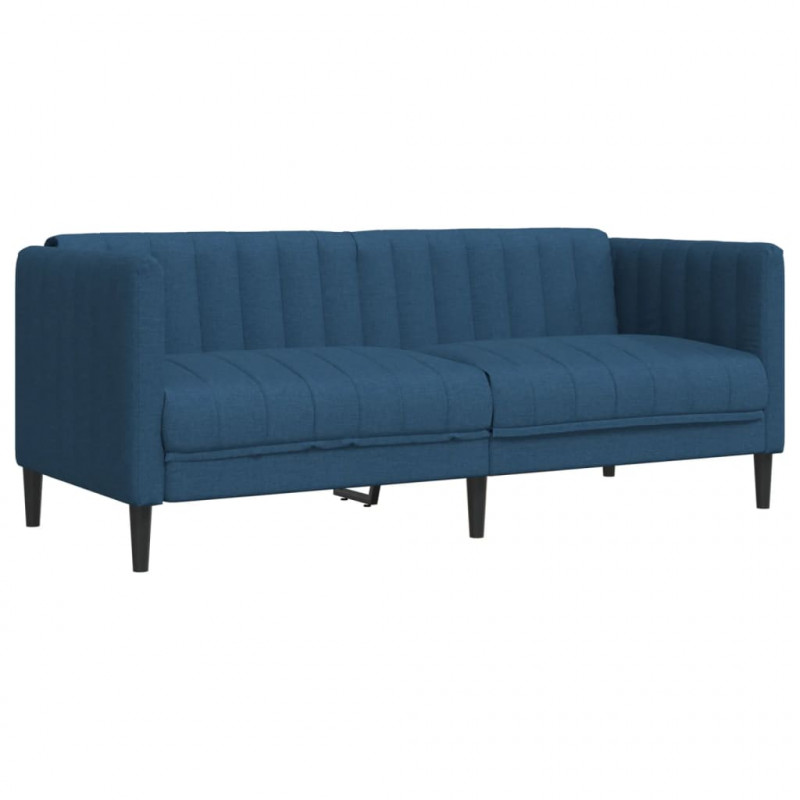 Sofa dwuosobowa, niebieska, tkanina