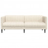 Sofa 3-osobowa, kremowa, tapicerowana tkaniną