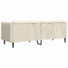 Sofa 3-osobowa, kremowa, tapicerowana tkaniną