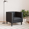 Fotel Chesterfield, czarny, tapicerowany sztuczną skórą