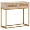 Stolik konsolowy, 90x30x76 cm, lite drewno mango i żelazo